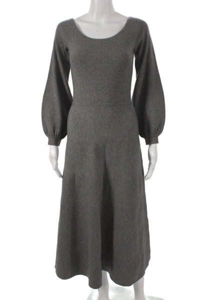 Hill House Womens Gray Sweater Dress Long Sleeve Scoop Neck Size XS