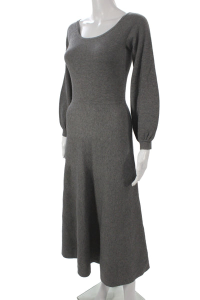 Hill House Womens Gray Sweater Dress Long Sleeve Scoop Neck Size XS