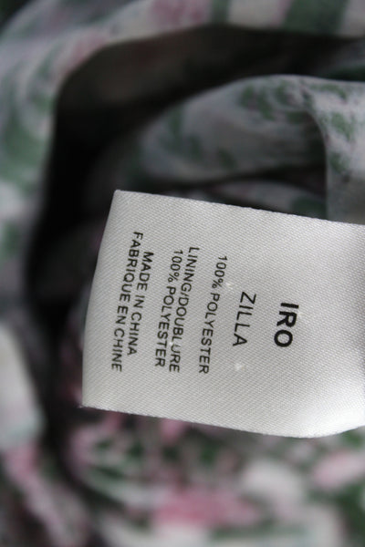 IRO Women Wrap Dress Green Tie Dye V-Neck Sleeveless Tie Waist Size 1