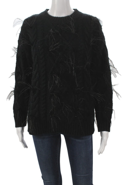 Hyacinth House Womens Boho Black Pullover Long Sleeve Size XS
