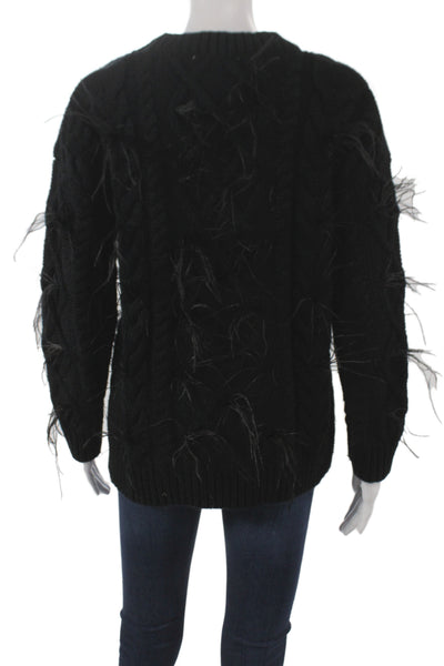 Hyacinth House Womens Boho Black Pullover Long Sleeve Size XS