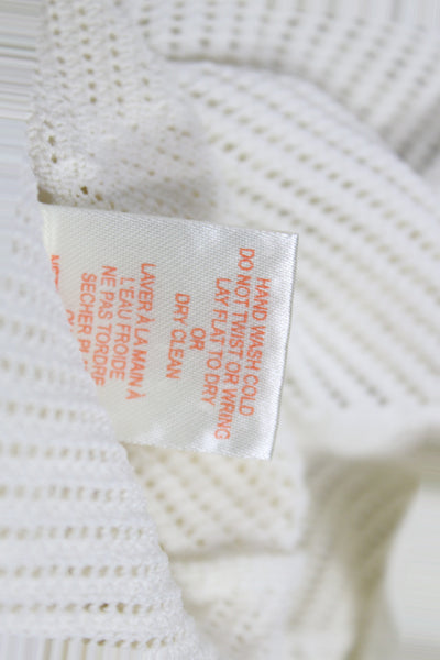 Torn by Ronny Kobo Women Pullover Sleeveless Ivory Herringbone Roundneck Size S