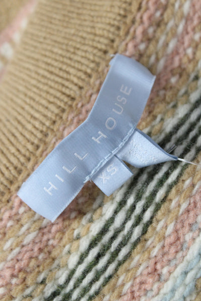 Hill House Women Cardigan Fair Isle Beige Wool Long Sleeve Size XS