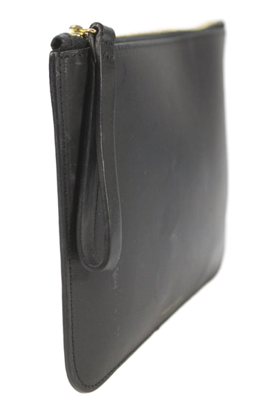 Mansur Gavriel Womens Leather Gold Zipper Wristlet Pouch Black