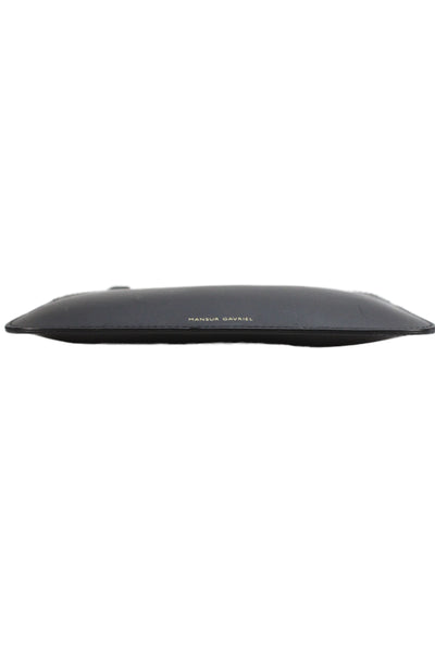 Mansur Gavriel Womens Leather Gold Zipper Wristlet Pouch Black