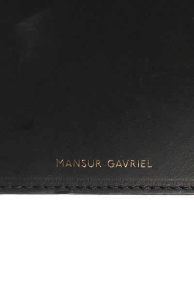 Mansur Gavriel Womens Leather Gold Zipper Wristlet Pouch Black