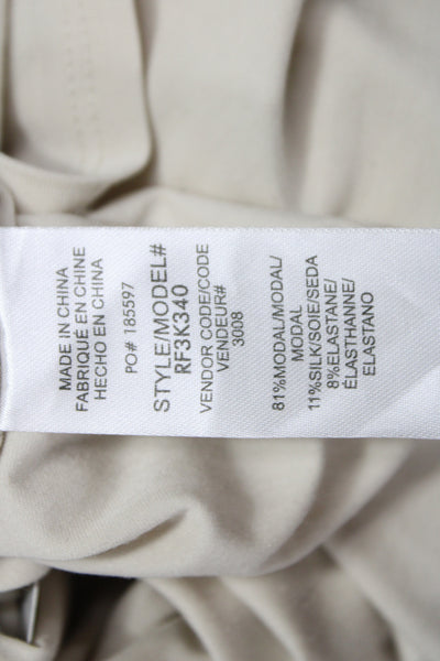 Kate Young X Splendid Women Basic Short Sleeve Crew Neck T-Shirt Beige Size XS