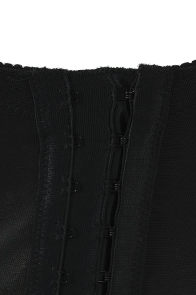Va Bien Womens Floral Print Hook & Eye Corset Blouse Black Size 32E