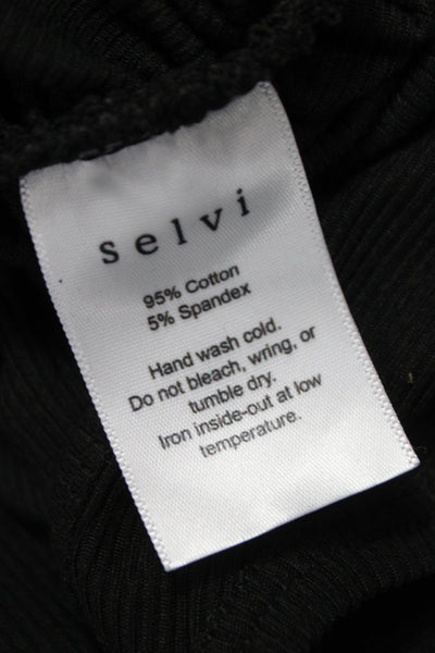Selvi Women Basic Black Sleeveless Tank Round Neck Cotton Pullover Size S
