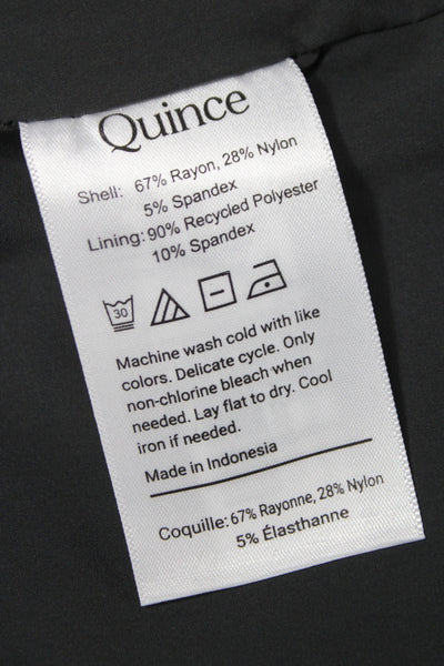 Quince Womens Linen Double Breasted Collared Buttoned Blazer Jacket Navy Size S