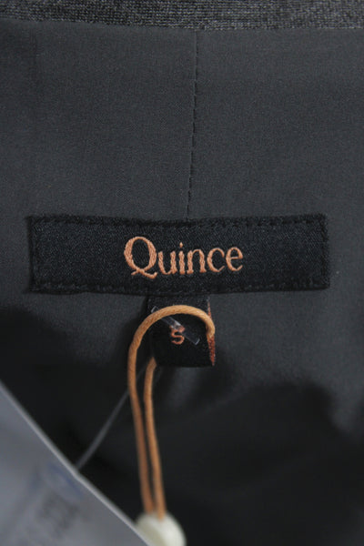 Quince Womens Linen Double Breasted Collared Buttoned Blazer Jacket Navy Size S