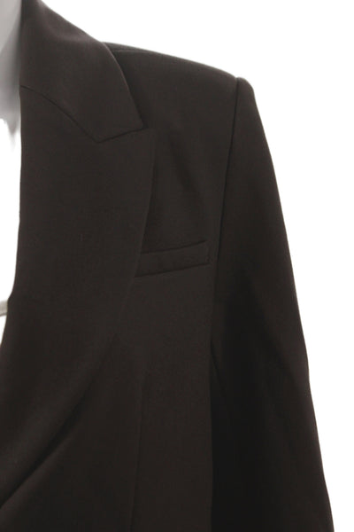 Quince Womens Darted Collared Buttoned Long Sleeve Blazer Brown Size S