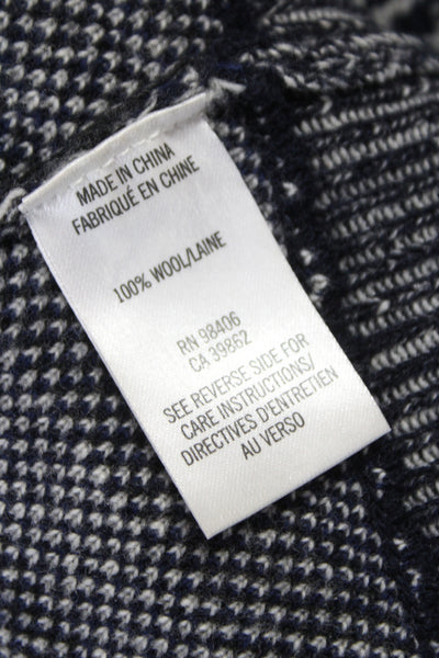 Theory Women Herringbone Wool Sweater Gray Long Sleeve Size S