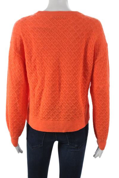 Alice + Olivia Womens Orange Argyle Pullover Sweater Size XS