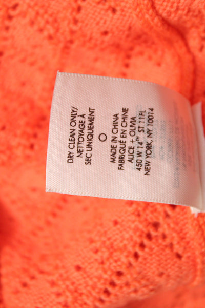 Alice + Olivia Womens Orange Argyle Pullover Sweater Size XS