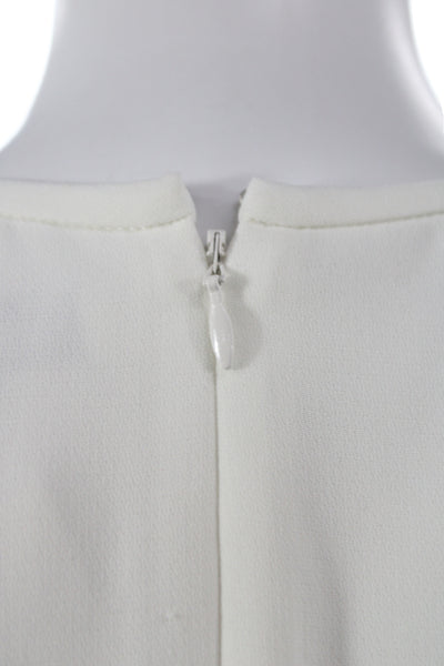 Elizabeth & James Women Shift Dress White Long Sleeve Round Neck Size 2