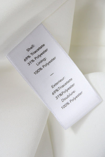 Elizabeth & James Women Shift Dress White Long Sleeve Round Neck Size 2