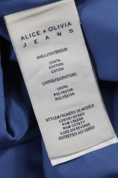 Alice + Olivia Women Mini Floral Cotton Skirt Blue Short Zip Size 24