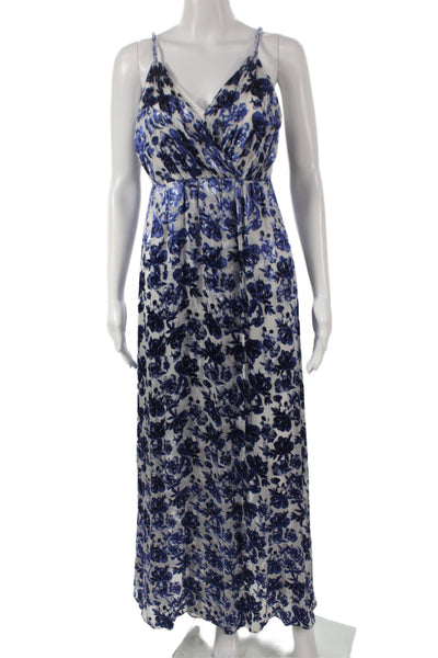 Alice + Olivia Women Floral V Neck Sleeveless Zip Midi Dress Viscose Size 0