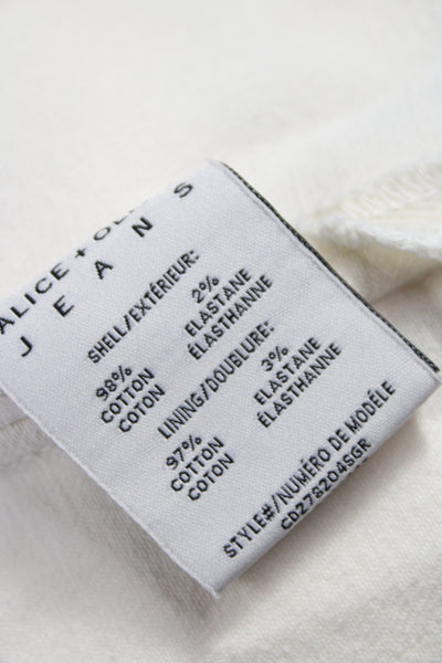 Alice + Olivia Women Shirt Dress Ivory Short Sleeve Tie Waist Size 0