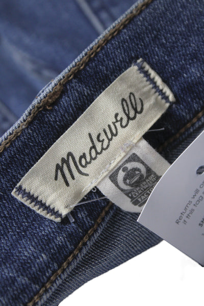 Madewell Women Cropped Mid Rise Blue Cotton Jeans Button Size 24
