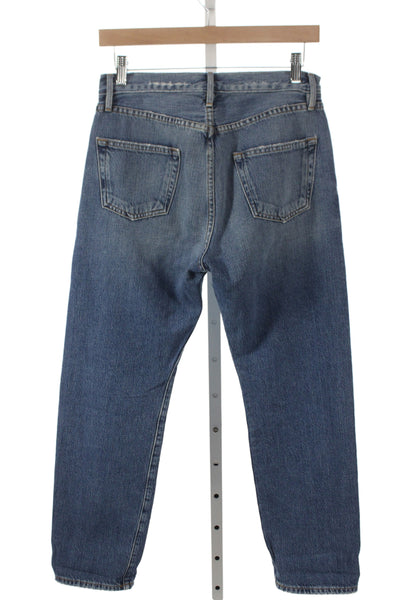 Frame Denim Womens Straight Jeans Blue Mid Rise Button 25in 100% Cotton Size 24