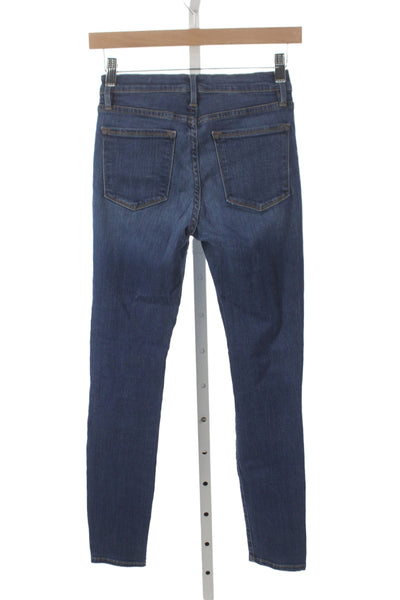 Frame Denim Women Skinny Blue Jeans Mid Rise 28 Inseam Size 25