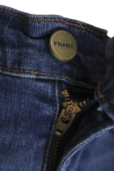 Frame Denim Women Skinny Blue Jeans Mid Rise 28 Inseam Size 25