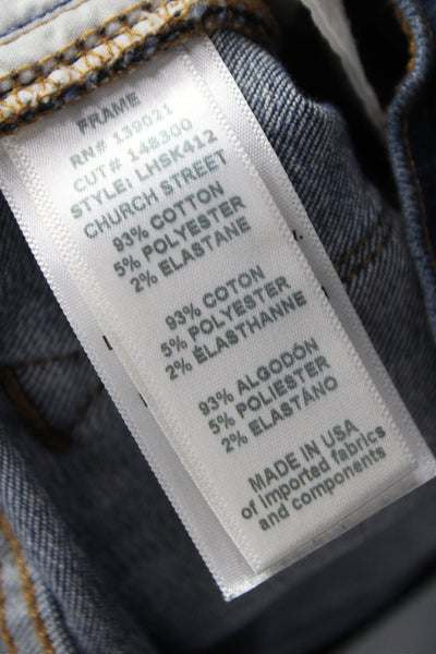 Frame Denim Women Skinny Blue Jeans Mid Rise 28 Inseam Size 25