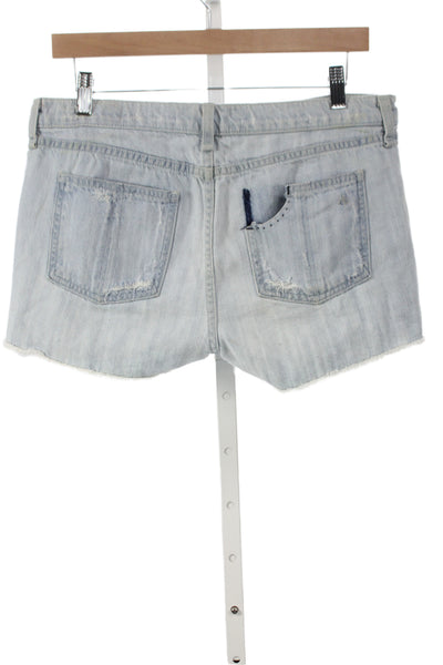 Rag & Bone Jean Womens Cut-Off Blue Cotton Distressed Shorts Size 28