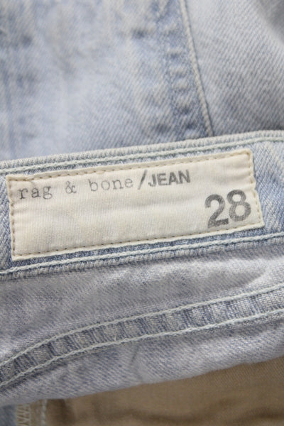 Rag & Bone Jean Womens Cut-Off Blue Cotton Distressed Shorts Size 28