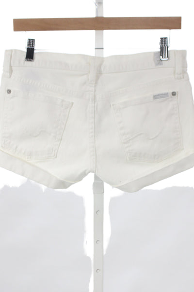 7 For All Mankind Women Cut-Off White Shorts Size 27