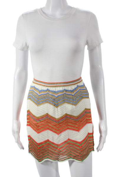 Missoni Women Multicolor Chevron Knit Mini Skirt Size S