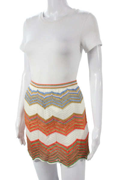 Missoni Women Multicolor Chevron Knit Mini Skirt Size S