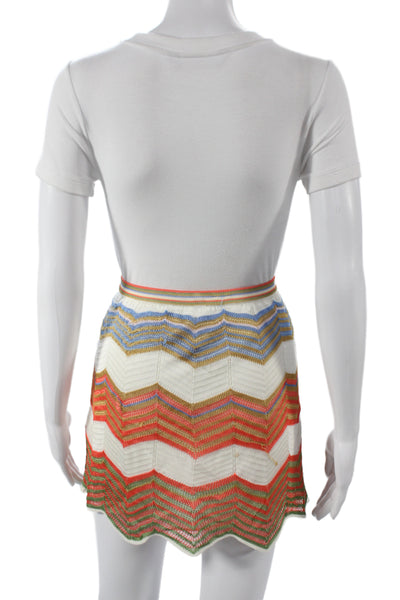 Missoni Women Multicolor Chevron Knit Mini Skirt Size S