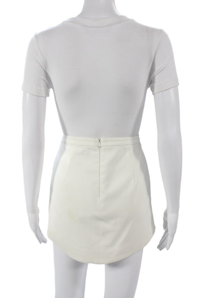 Mason Womens Mini Skort Ivory Zip Size 0