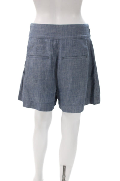 J Crew Womens Paperbag Waist Linen Shorts Blue Tie Size 6