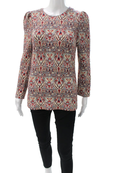 Zara Woman Women Multicolor Geometric Bohemian Tunic Blouse Long Sleeve Size S