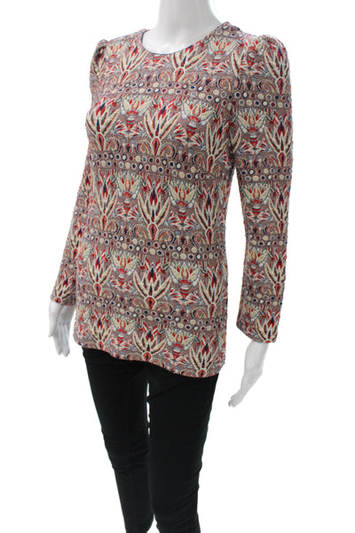 Zara Woman Women Multicolor Geometric Bohemian Tunic Blouse Long Sleeve Size S