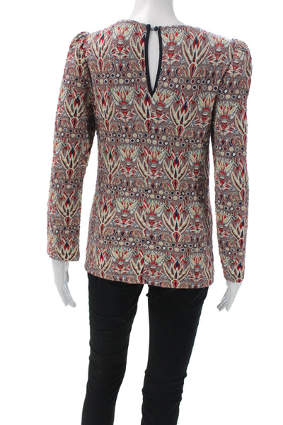 Zara Woman Women Multicolor Geometric Bohemian Tunic Blouse Long Sleeve Size S