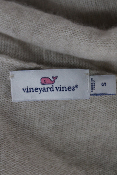 Vineyard Vines Women Beige 100% Cashmere V-Neck Cardigan Long Sleeve Size S