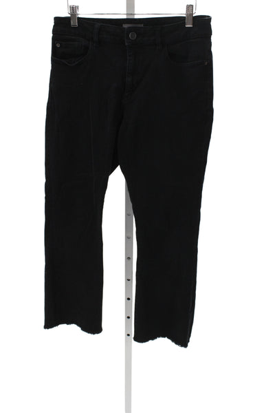 DL1961 Women Cropped High Rise Black Cotton Jeans Size 29