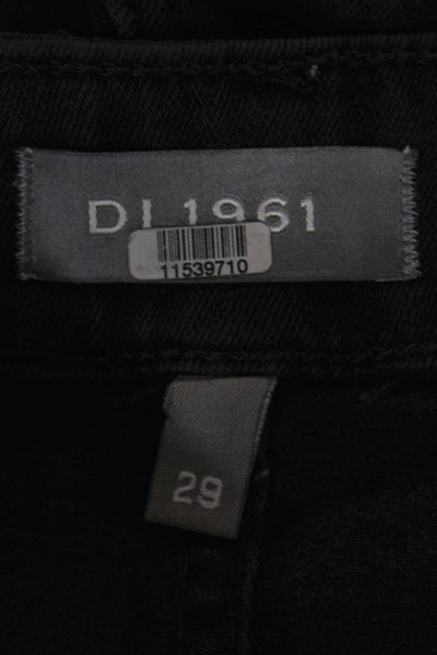 DL1961 Women Cropped High Rise Black Cotton Jeans Size 29