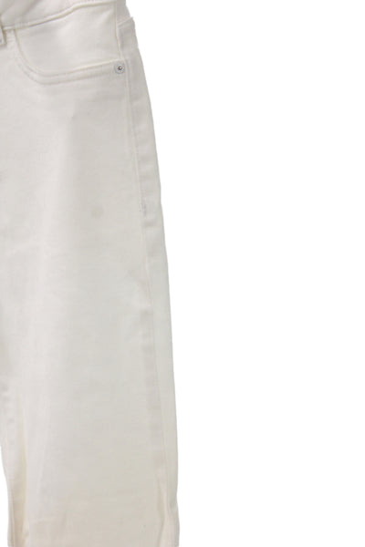 DL1961 Women Skinny White Cotton Mid Rise Jeans Button Size 29