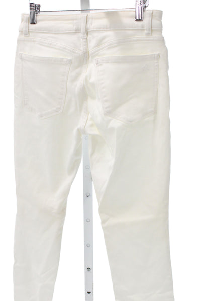 DL1961 Women Skinny White Cotton Mid Rise Jeans Button Size 29