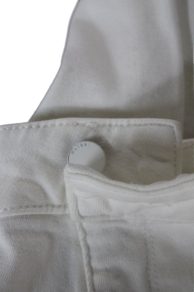 DL1961 Women Skinny White Cotton Mid Rise Jeans Button Size 29