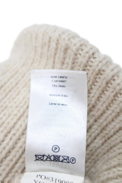 Faherty Womens Pull On Beanie Hat Beige Grey Size One Size