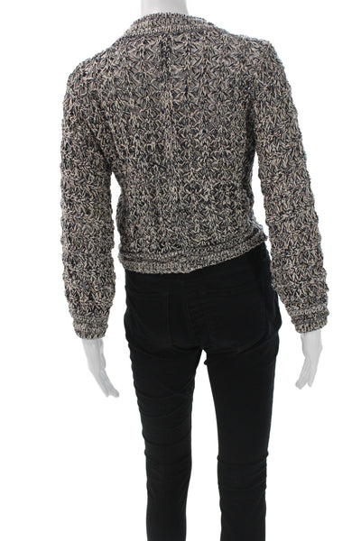 Ba&Sh Womens Black Metallic Knit Cardigan Sweater Long Sleeve Size 2