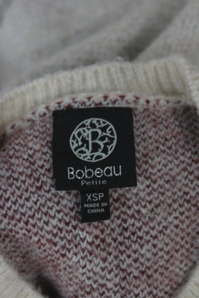 Bobeau Women Cardigan Ivory Floral Cherry Long Sleeve Round Neck Size PXS