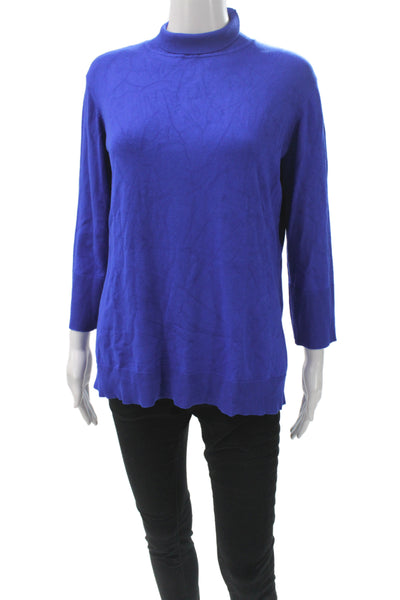 Cable & Gauge Womens Blue Turtleneck Pullover Sweater Size XS